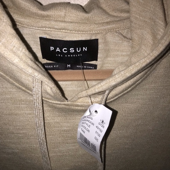 Pacsun heather beige extended length light hoodie - Picture 2 of 3
